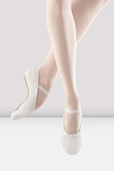 Bloch S0205L Dansoft Womens Full Sole White Leather Ballet Shoes